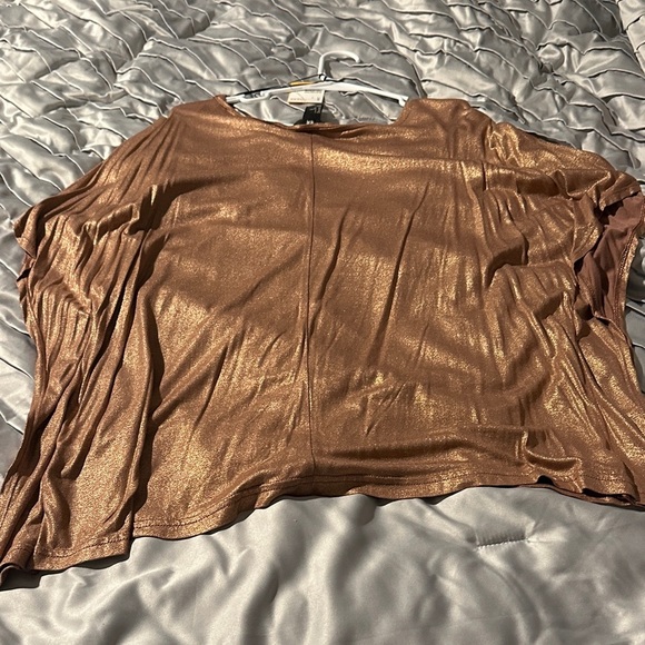 H&M Metallic Brown Women's Blouse Size S with oversize fit - Picture 2 of 2